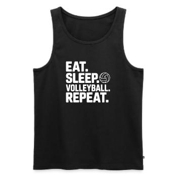 Iss. Schlaf. Volleyball. Wiederholen. - Männer Premium Bio Tank Top - Schwarz - Vorne - Michal (187cm)