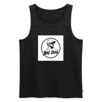 T-shirt portrait de grand chien en forme de cercle - Débardeur bio Premium Homme - noir - Devant - Michal (187cm)