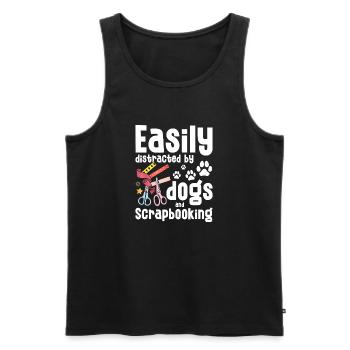 Chiens et albums de repas - Débardeur bio Premium Homme - noir - Devant - Michal (187cm)