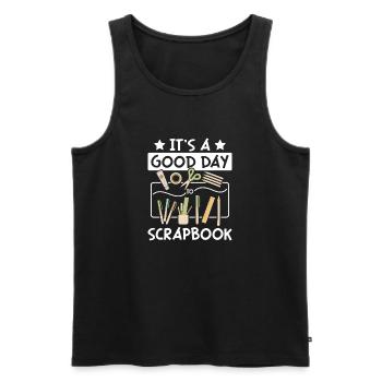 Good day for scrapbooking - Men's Premium Organic Tank Top - black - Front - Michal (187cm)