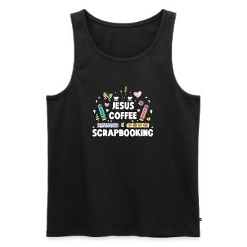 Jesus Coffee Scrapbooking - Men's Premium Organic Tank Top - black - Front - Michal (187cm)