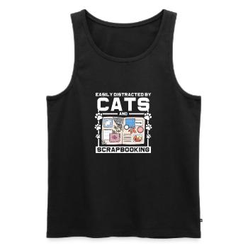 Cats and scrapbooking - Men's Premium Organic Tank Top - black - Front - Michal (187cm)