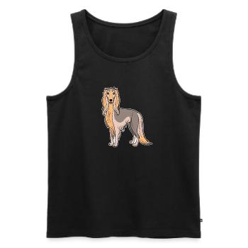Afghan Hound (comic) - Men's Premium Organic Tank Top - black - Front - Michal (187cm)