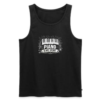 Funny Piano Gift for Pianist and Teacher - Men's Premium Organic Tank Top - black - Front - Michal (187cm)