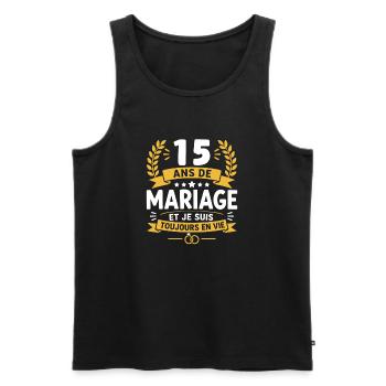 Quinze Ans de Mariage - Toujours en Vie - Débardeur bio Premium Homme - noir - Devant - Michal (187cm)