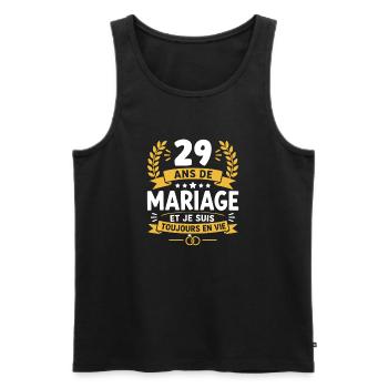 29 Ans de Mariage Toujours En Vie - Débardeur bio Premium Homme - noir - Devant - Michal (187cm)