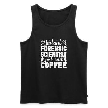 Forensic Analyst Just Add Coffee Squad Crime Lab - Men's Premium Organic Tank Top - black - Front - Michal (187cm)