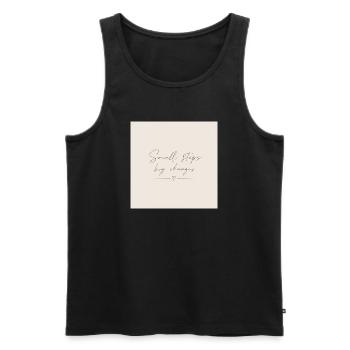 3BF53FEA-0E7A-4554-AD83-F170A37D2389 - Men's Premium Organic Tank Top - black - Front - Michal (187cm)