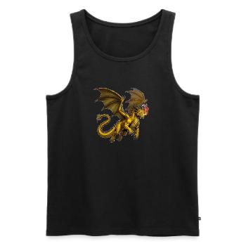 Golden dragon in flight - Men's Premium Organic Tank Top - black - Front - Michal (187cm)