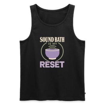 Klangbad Klangheilung Singing Bowl Gift - Men's Premium Organic Tank Top - black - Front - Michal (187cm)