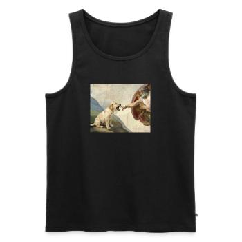 Dog God Hand Labrador Dogs meme - Men's Premium Organic Tank Top - black - Front - Michal (187cm)