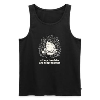 All My Troubles Are Soap Bubbles - Men's Premium Organic Tank Top - black - Front - Michal (187cm)