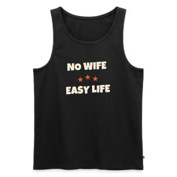 No Wife Easy Life Funny Saying Men's Beer - Men's Premium Organic Tank Top - black - Front - Michal (187cm)