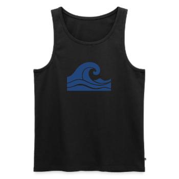 Wave Minimal Sea Beach Holiday Gift - Men's Premium Organic Tank Top - black - Front - Michal (187cm)