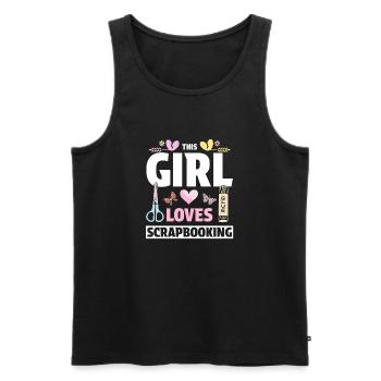 Girl Loves Scrapbooking - Men's Premium Organic Tank Top - black - Front - Michal (187cm)