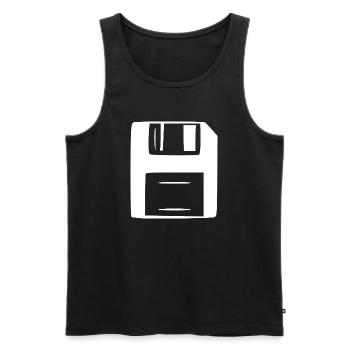 Computer Diskette PC Retro 80er 90er Jahre  - Männer Premium Bio Tank Top - Schwarz - Vorne - Michal (187cm)