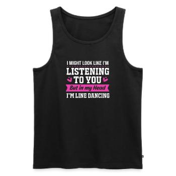 Line Dance - Men's Premium Organic Tank Top - black - Front - Michal (187cm)