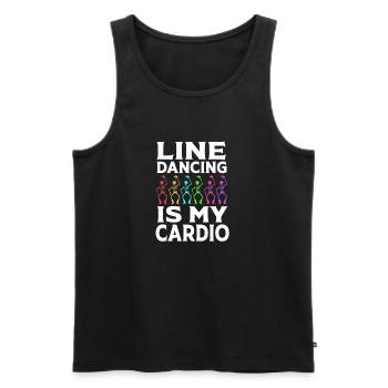 Line Dance - Men's Premium Organic Tank Top - black - Front - Michal (187cm)