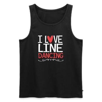 Line Dance - Men's Premium Organic Tank Top - black - Front - Michal (187cm)