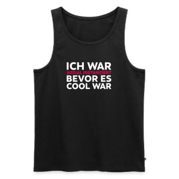 Sozial distanziert Spruch Introvertiert - Männer Premium Bio Tank Top - Schwarz - Vorne - Michal (187cm)
