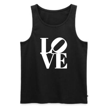 Love Iconic Pop Art Design Shirt - Men's Premium Organic Tank Top - black - Front - Michal (187cm)