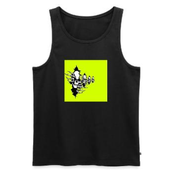 Collier squelette jaune fluo - Débardeur bio Premium Homme - noir - Devant - Michal (187cm)