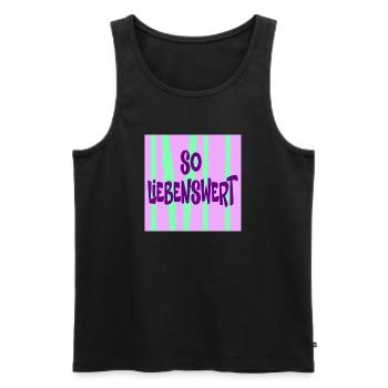 Freundin Liebenswert - Männer Premium Bio Tank Top - Schwarz - Vorne - Michal (187cm)