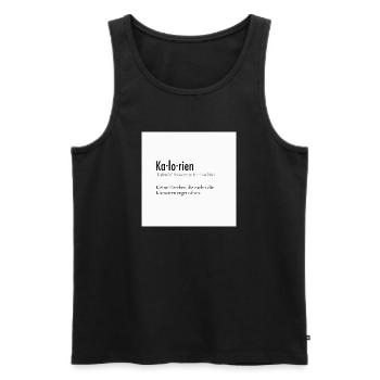 Kalorien Definition Poster – Lustiger Spruch - Männer Premium Bio Tank Top - Schwarz - Vorne - Michal (187cm)