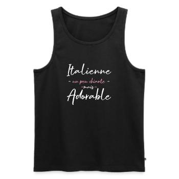 Italienne Un Peu Chiante Mais Adorable T-Shirt ... - Débardeur bio Premium Homme - noir - Devant - Michal (187cm)