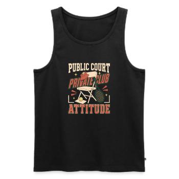 Tenniscore Tennis Club No Membership, Only - Men's Premium Organic Tank Top - black - Front - Michal (187cm)