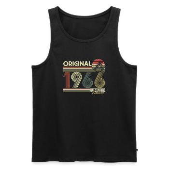 Anniversaire original vintage rétro vintage de 1966 - Débardeur bio Premium Homme - noir - Devant - Michal (187cm)