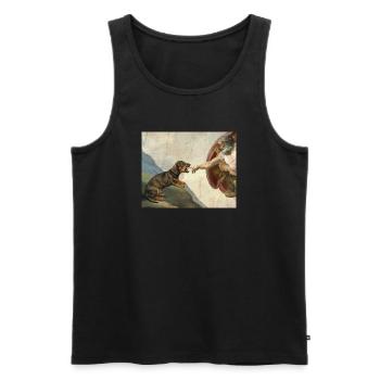 Dog God Hand Dachshund Dogs meme - Men's Premium Organic Tank Top - black - Front - Michal (187cm)