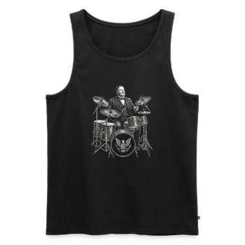 William Howard Taft plays drums - Men's Premium Organic Tank Top - black - Front - Michal (187cm)