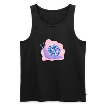 Escargot Disco Ball - Débardeur bio Premium Homme - noir - Devant - Michal (187cm)