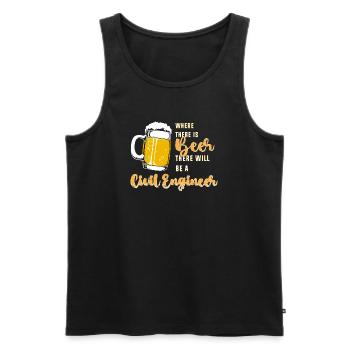 Civil Engineer Construction Site Construction Worker - Men's Premium Organic Tank Top - black - Front - Michal (187cm)