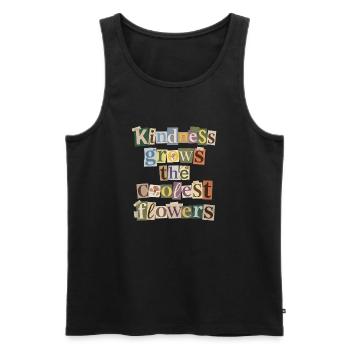 Kindness makes the coolest flowers grow - Men's Premium Organic Tank Top - black - Front - Michal (187cm)
