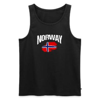 Norway Vacation Norge Fjords Travel Scandinavian - Men's Premium Organic Tank Top - black - Front - Michal (187cm)