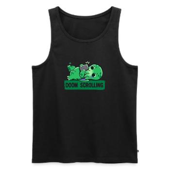 Doom Scrolling - Men's Premium Organic Tank Top - black - Front - Michal (187cm)