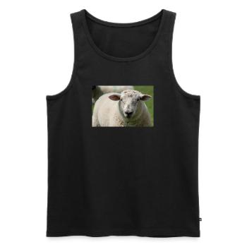 Nahaufnahme eines Schafes - Männer Premium Bio Tank Top - Schwarz - Vorne - Michal (187cm)