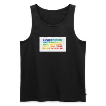 Flaschenpfand als Säule des Systems - Männer Premium Bio Tank Top - Schwarz - Vorne - Michal (187cm)