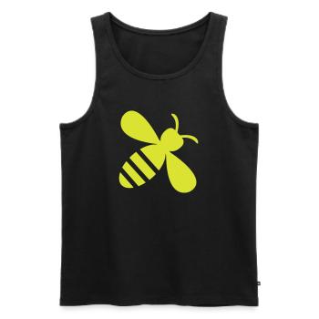 Yellow Bee Icon Pattern - Men's Premium Organic Tank Top - black - Front - Michal (187cm)