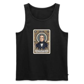 Carte de tarot William Henry Harrison - Débardeur bio Premium Homme - noir - Devant - Michal (187cm)