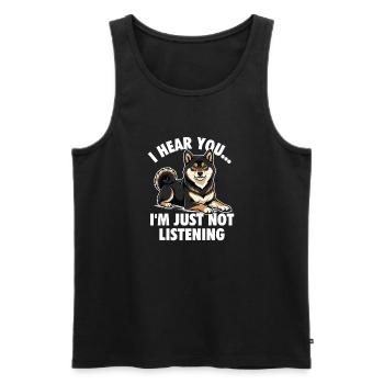 I Hear You Not Listening Shiba Inu - Men's Premium Organic Tank Top - black - Front - Michal (187cm)