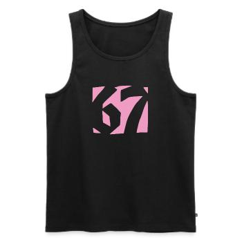 67 Minimal Streetwear Trend Design - Männer Premium Bio Tank Top - Schwarz - Vorne - Michal (187cm)