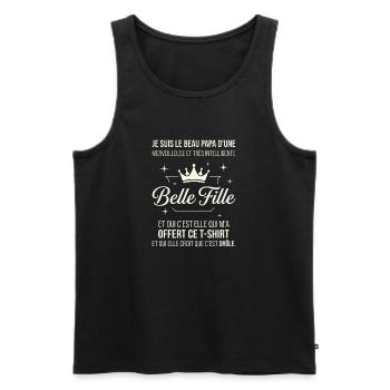 Beau Papa Merveilleuse Belle Fille Drôle - Débardeur bio Premium Homme - noir - Devant - Michal (187cm)