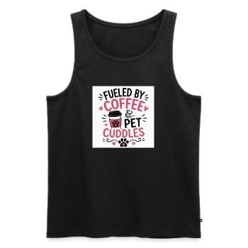 Kaffee, Pfoten und Kuschelzeit - Männer Premium Bio Tank Top - Schwarz - Vorne - Michal (187cm)