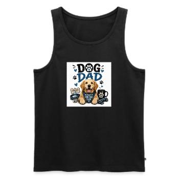 Le père du chien dessine le style patte amoureuse - Débardeur bio Premium Homme - noir - Devant - Michal (187cm)