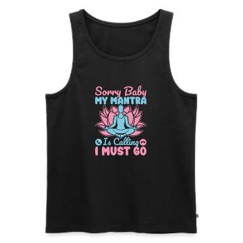Le mantra du yoga m’appelle Je dois faire du yoga drôle - Débardeur bio Premium Homme - noir - Devant - Michal (187cm)