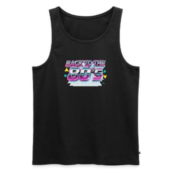 Retour au Neon Retro des années 80 - Débardeur bio Premium Homme - noir - Devant - Michal (187cm)