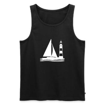 Voile - Débardeur bio Premium Homme - noir - Devant - Michal (187cm)